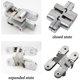 thumbnail image 3 of 6 Pieces Folding Hinge Concealed Cross Hinges, Concealed Hinge Closure, Arched Cabinet Hinges, Furniture Door Corner Bent Steel Easy Installation For, 3 of 5