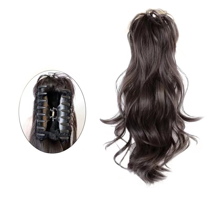 Synthetic Wavy Ponytail Extension Hairpiece Short Curly Claw Clip Ponytail For Women Heat Resistant Pony Tail Clip Fake Hair