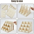 thumbnail image 4 of 2 set 4-Tier 9-Slot Wood Postcard Display Riser Stands Blanched Almond Finished Product: 29x19.3x19.3cm, 4 of 7