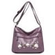 thumbnail image 2 of Bolsa bandolera de flores bordadas para mujer Bolsa multicapa con cremallera (púrpura) Ndcxsfigh Para Estrenar, 2 of 3
