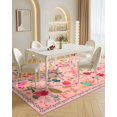 thumbnail image 1 of Alfombra CRYPTOLITE Boho, lavable, 160 x 230 cm, color rosa floral, 1 of 7