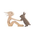 thumbnail image 1 of Homerr Personalized Wooden Ornament Wooden Carvings Ornament for Memory Gifts Nordic Style Cute Pet & Owner Loving Statues for Dog Rabbit Bird Home Custom Family Name Puzzle, 1 of 7