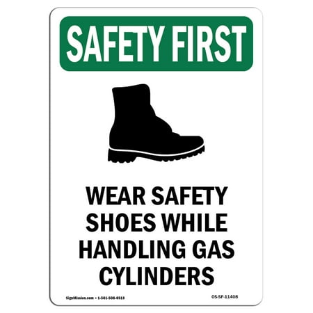 OSHA SAFETY FIRST Sign - Wear Safety Shoes With Symbol|  Made in the