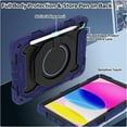 thumbnail image 4 of Case for iPad 10th Generation 10.9 inch for Kids Women Men with Screen Protector,360 Kickstand & Handle,Shoulder Strap,Heavy Duty Military Grade Shockproof iPad Case 10th Generation, 4 of 6