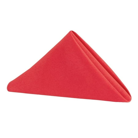 10 Pcs, Polyester Napkin 20"X20" - Red For Wedding Receptions, Baby Showers, Quinceaneras, Rehearsal Dinners, Birthday Parties, Catering
