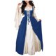 thumbnail image 1 of Womens Halloween Costumes 2024 Cosplay Gothic Dresses Women's Solid Color Dress Belted Waist Square Collar Two-piece Cos Dress, 1 of 6