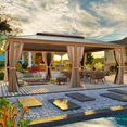 thumbnail image 2 of Hommow 14'x20' Hardtop Gazebo Aluminum Frame Gazebo with Galvanized Steel Double Roof, 2 of 10