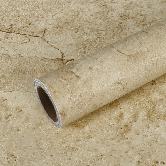 VEELIKE Aged Tan Concrete Contact Paper for Countertops Waterproof Wide Size 15.7"x118" Textured Peel and Stick Wallpaper for Kitchen Removable Self Adhesive Wall paper Roll for Bathroom Bedroom
