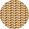 thumbnail image 1 of Ahgly Company Indoor Round Patterned Cardboard Brown Gold Area Rugs, 5' Round, 1 of 6