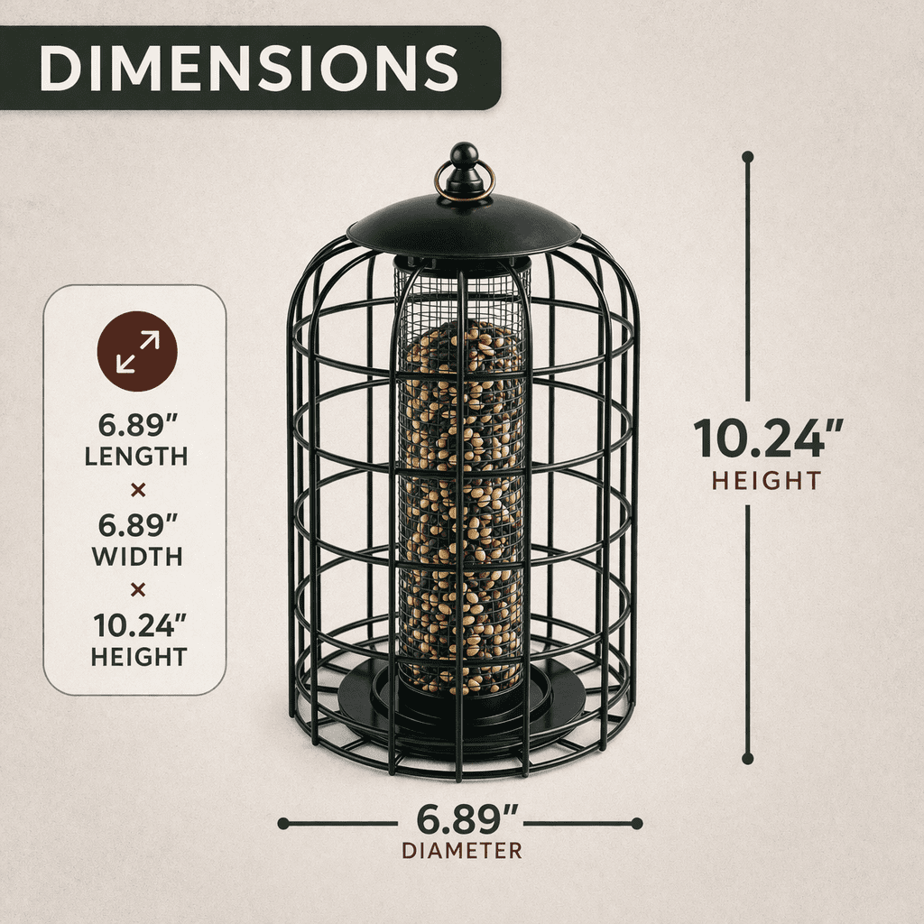 Simple Living Solutions Squirrel Resistant Bird Feeder, Metal Cage, Hanging Outdoor