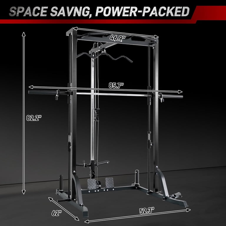 Hlivelood Smith Machine Power Rack with LAT-Pull Down System