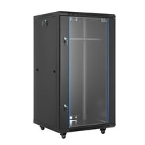 VEVOR 22U Network Cabinet Wall Mount, 23.6 in Depth, 300 lbs Max Load Capacity Server Cabinet Rack Enclosure with Locking Tempered Glass Door, Side Panels, Server Rack for IT Equipment, A/V Devices