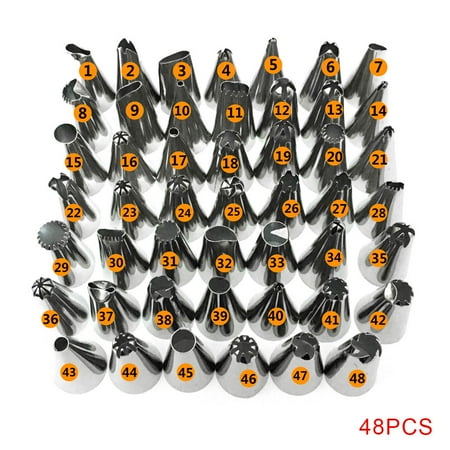 

48pcs/set Piping Nozzle Stainless Steel Cake Icing Tip Pastry Piping Tool DIY Decorating Supplies