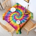 thumbnail image 2 of Colorful Rainbow Tie Dye Spiral Pattern Square Tablecloth,Waterproof Square Table Cover,Wipeable Spillproof Washable Table Cover for Home Kitchen Party Decor 42"X42"(107x107cm), 2 of 6