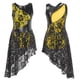 thumbnail image 3 of Vestido de baile de Jazz para niñas, sin mangas, escote redondo, estilo de telas combinadas, lentejuelas brillantes, dobladillo Irregular, traje de leotardos de baile, 3 of 5