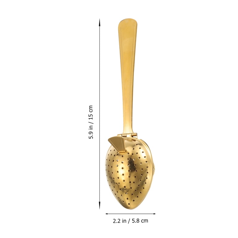 Brass Tea Strainer Infuser - Premium Loose Leaf Tea Filter With Wooden Handle