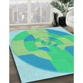 thumbnail image 2 of Ahgly Company Indoor Rectangle Patterned Lime Mint Green Area Rugs, 5' x 7', 2 of 6