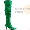 thumbnail image 4 of DARING DIVA Women's Slouches Stiletto Heels Over the Knee High Boots Green US 9, 4 of 5