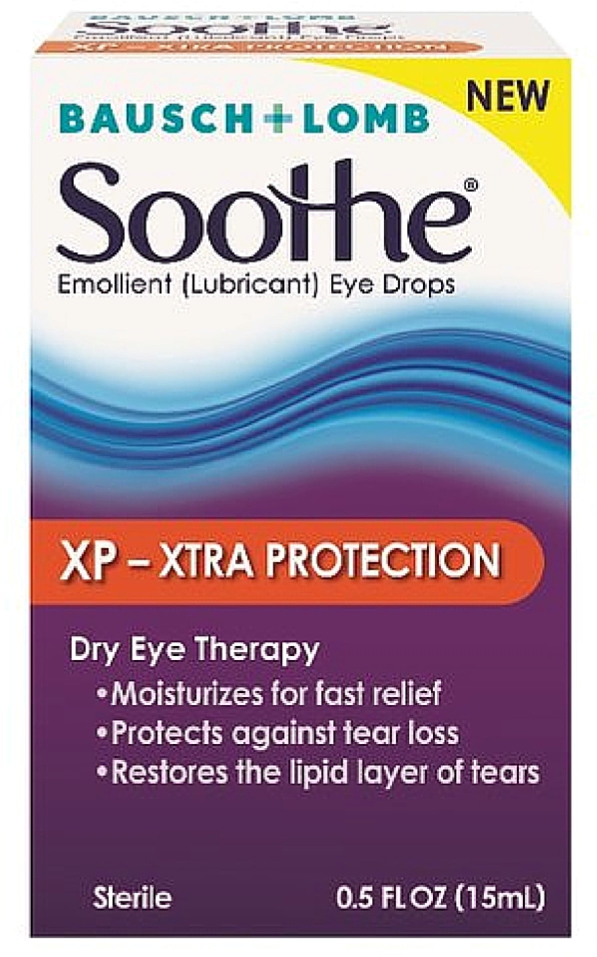 Bausch & Lomb Soothe XP Emollient Lubricant Eye Drops Xtra Protection with Restoryl, 0.50 oz