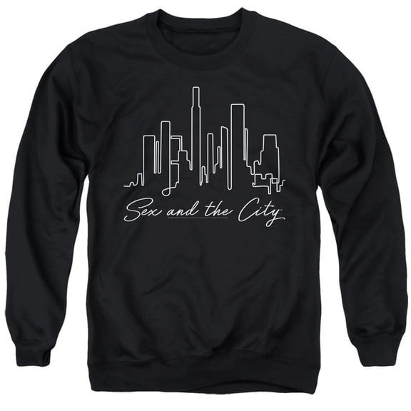 Sex and the City Lined City Unisex Adult Crewneck Sweatshirt (2X-Large) Black
