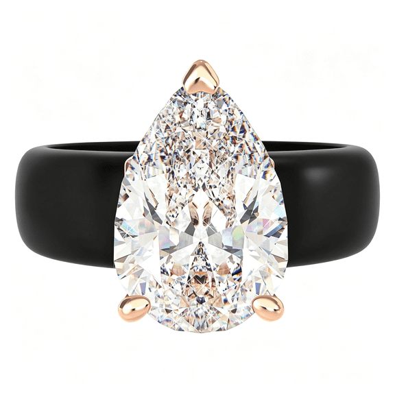 DESIGNICE Silicone Ring with Stone, Pear Cut Cz | Aaaaa Grade Cubic Zirconia, Solitaire Engagement Ring for Her, Flexible Rubber Wedding Band for Women,