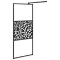 Shower screen for walkin shower 80x195 cm ESG stone design black