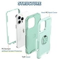 thumbnail image 2 of SaniMore for iPhone 14 Pro Multi-Functional Case, 3-Layer Protection Magnetic Cover Support Car Mount & 360° Rotatable Metal Ring Kickstand Full Body Shockproof Protective Shell, Green, 2 of 10