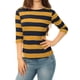 thumbnail image 1 of Dde San Patricio Camisecon mangas de codo pamujer Camisebásiinformal con cuello de barco y corte ajustado Azul marino mostaM, 1 of 6