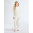 thumbnail image 2 of Joyspun Women's Sleepwear Ribbed Crewneck Top with Long Sleeves, Sizes XS-3X, 2 of 5