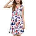 thumbnail image 5 of CCRFTGI 4th of July Dresses for Kids Girls 10-12 Cute American Flag A-Line Dress V-Neck Independence Day Sleeveless Girls Clothes 2026 Summer Trendy Dresses Red 12-13 Years, 5 of 5