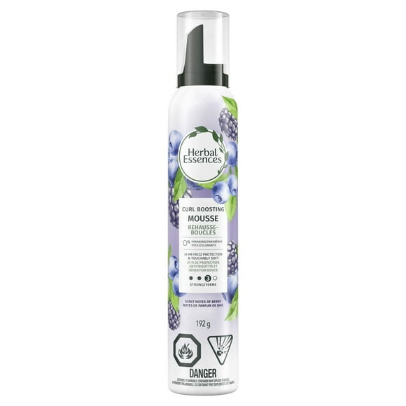 Mousse rehausse-boucles Herbal Essences pour cheveux bouclés et ondulés, tient toute la journée, contrôle des frisottis 192G