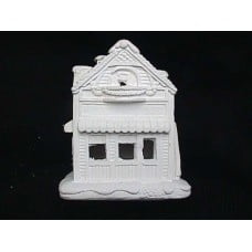 Plastercraft unpainted holiday village house use acrylic paints round