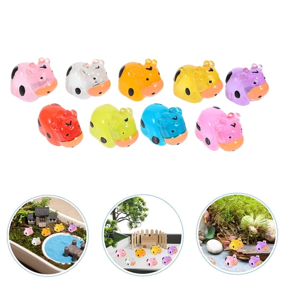 COMPUKAS 18Pcs Resin Mini Cows Cute Animal Figurines Assorted Color For Micro Landscape Ornaments
