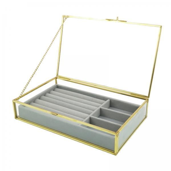 Bandeja de joyería Salvador 2xClear Con Tapa de terciopelo organizador de pendientes