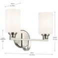 thumbnail image 3 of 55225NI Kichler Lighting Gioe - 2 Light Bath Vanity-10.5 Inch Tall and 14.25 Inch Wide-Brushed Nickel Finish-White Glass Color, 3 of 4