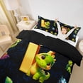 thumbnail image 2 of Erosebridal Kids Dinosaur Queen Duvet Cover Set for Boys Girls, Dino Letter V Bedding, Black Reversible 3pcs, 1 Duvet Cover and 2 Pillowcases (No Comforter), 2 of 6