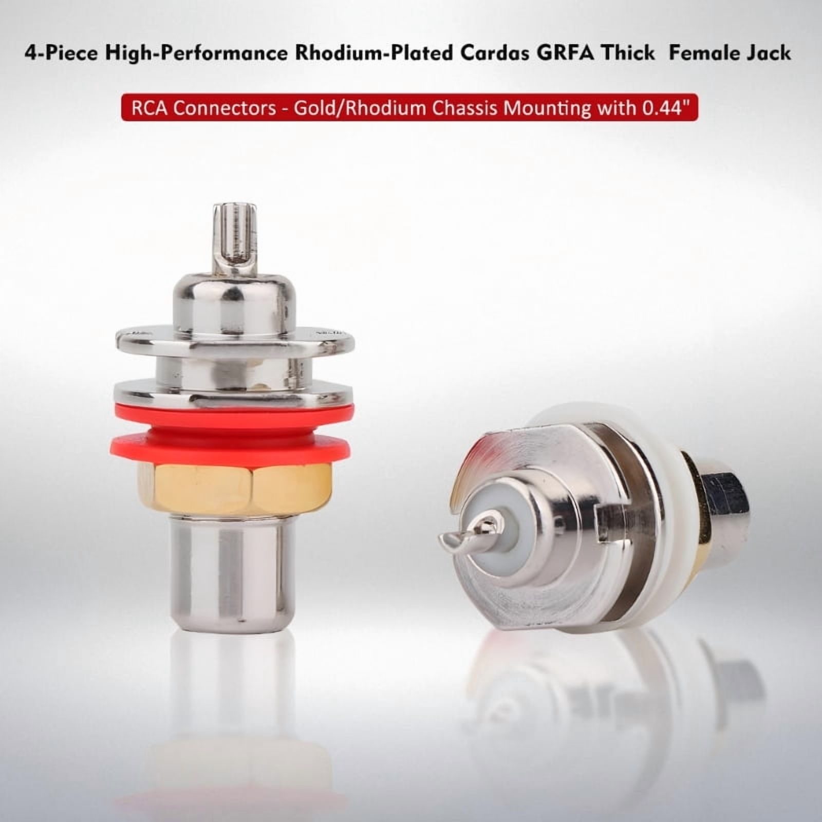 Rhodium Plated RCA Female Jack Connector Welding Terminal Block for High Fidelity Audio/Video Signal Transmission