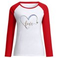 thumbnail image 3 of DPTALR T-shirt à Manches Longues à Col Rond Raglan pour Femme Assorti à la Saint-Valentin, 3 of 3