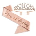 thumbnail image 2 of Tnobhg Shiny Rhinestones Crown Headband Number Print Noble Stunning Birthday Party Crown Tiara with Ribbon Hair Accessories, 2 of 8