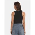 thumbnail image 2 of Women's Ribbed Sleeveless Crew Neck Summer Top Casual Basic Strap Tank Top, 2 of 4