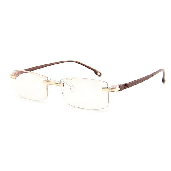GJX Lightweight Rimless Bifocal Anti-Blue Light Reading Glasses for Men Women Fashion Reader