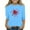 Sky Blue, variant on Bpmpbo Girls' 3/4 Sleeve Heart Print T-Shirt Comfortable Loose-Fit Round Neck Top Casual Pullover Blouse for Everyday Wear
