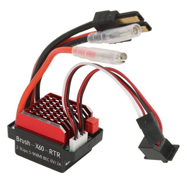 RC Boat ESC, Plástico Cepillado ESC 60A Corriente Continua Bidireccional Para Accesorios