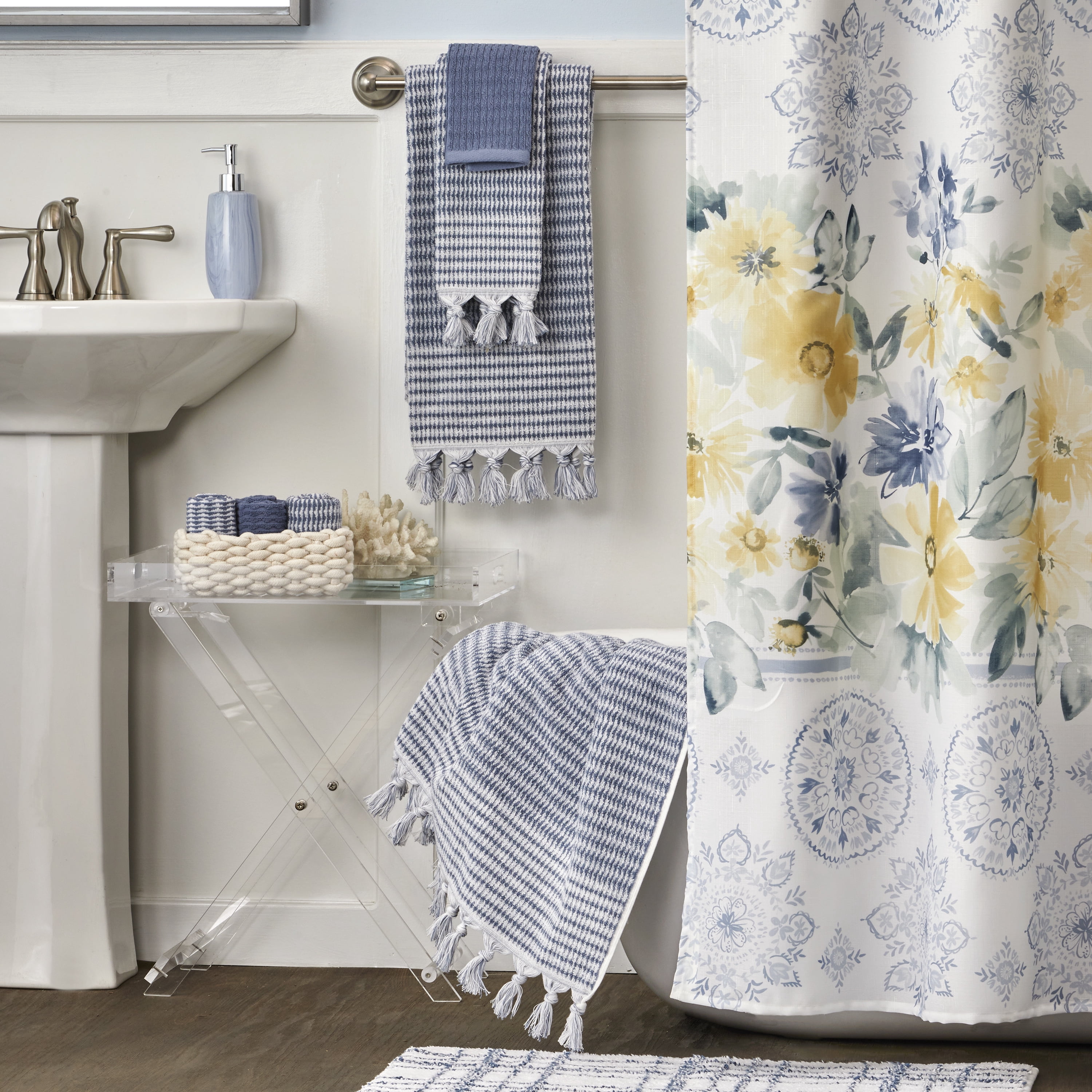 SKL Home Longborough Hand Towel (2-Pack),Denim Blue