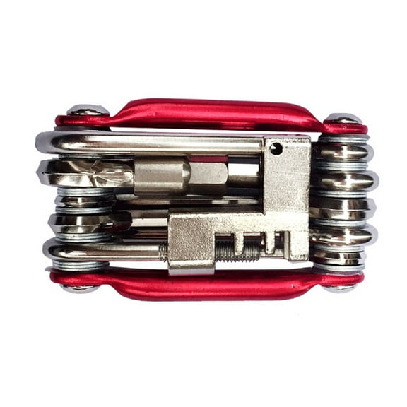 SOPOTUTU Red Road Bike Repair Tool Kit 11 in 1 Multi-Function Durable Cycling Set
