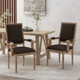 thumbnail image 2 of GDF Studio Ashlyn French Country Fabric Upholstered Wood Dining Chairs, Set of 2, Brown and Natural, 2 of 8