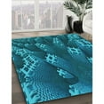 thumbnail image 2 of Ahgly Company Indoor Round Patterned Medium Teal Green Area Rugs, 5' Round, 2 of 6