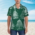 thumbnail image 4 of Lsque Christmas Trees pattern Hawaiian Shirt for Men, Unisex Summer Beach Casual Short Sleeve Button Down Shirts-Small, 4 of 9