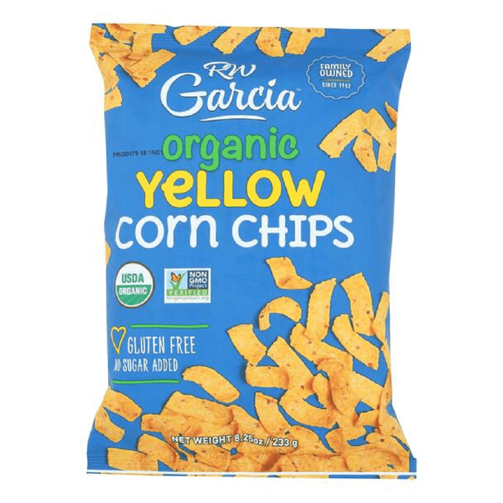 RW Garcia Organic Yellow Corn Chips Gluten Free and No Sugar Added, 8