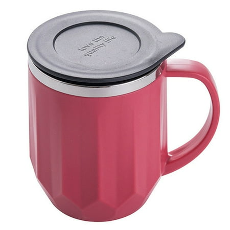 

Meizhencang 400ml Milk Cup Large Capacity Rust-proof Stainless Steel Versatile Milk Coffee Mug with Lid Household Supplies